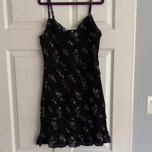 Abercrombie & Fitch Black Floral Smocked Mini Dress